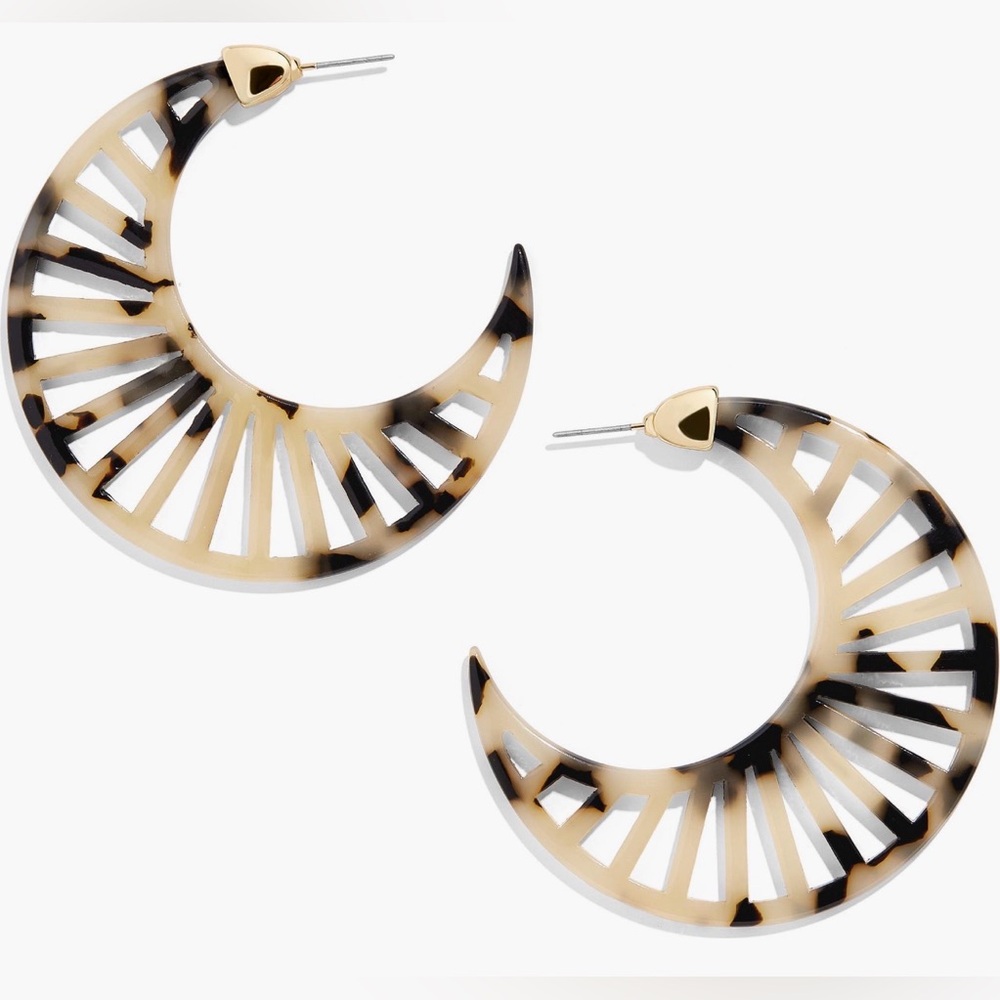BaubleBar Resin Crescent Moon Earrings